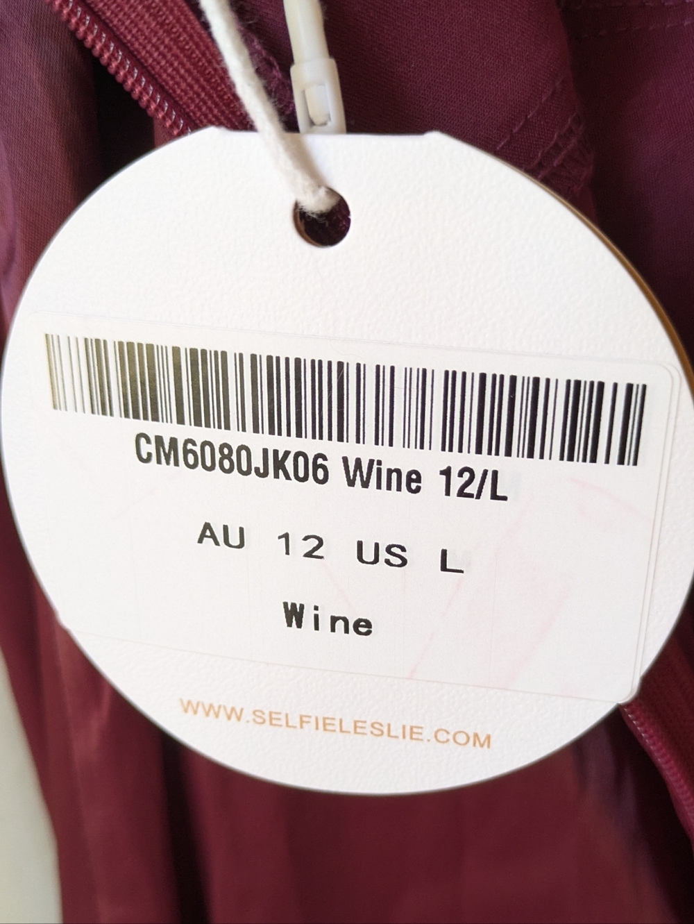 NWT Selfie Leslie Women's Burgundy Satin Plunge Maxi Dress - Size L - Picture 10 of 10
